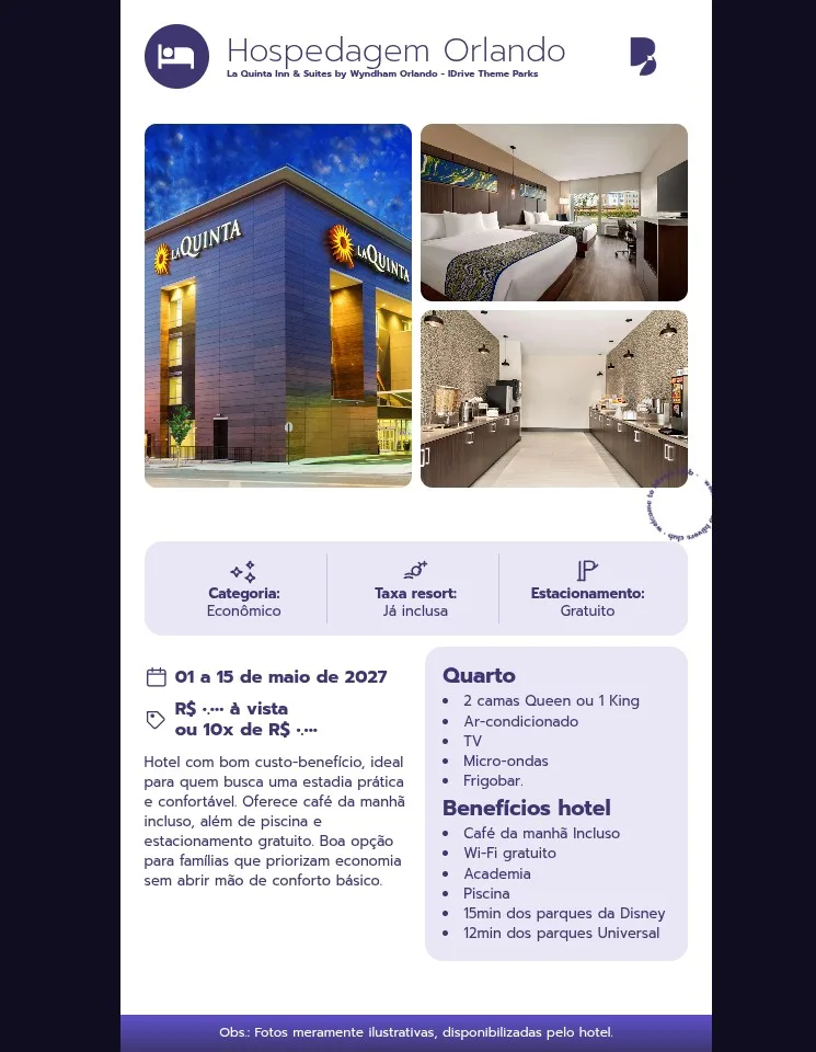 Hotel block — matched from the briefing by a fuzzy tier resolver